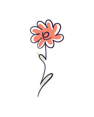 Obraz na płótnie Canvas flat orange flower