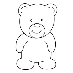 bear outline cartoon design on transparent background
