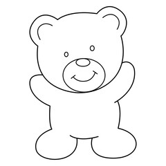 bear outline cartoon design on transparent background