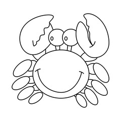 crab outline cartoon design on transparent background