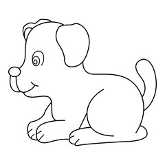 dog outline cartoon design on transparent background