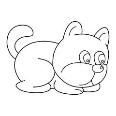 dog outline cartoon design on transparent background
