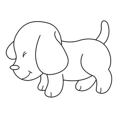 dog outline cartoon design on transparent background