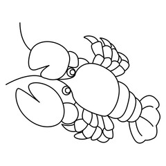 Shrimp outline cartoon design on transparent background