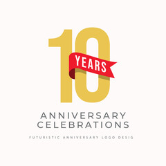 10 years anniversary celebrations logo concept