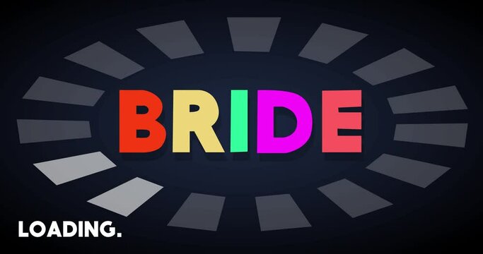 Bride text with Loading, Downloading, Uploading Bar Indicator. Download, Upload on computer screen.