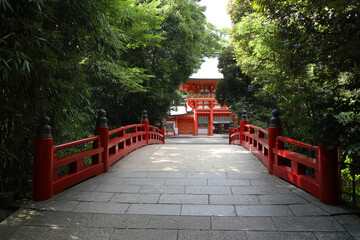 氷川神社　太鼓橋と楼門