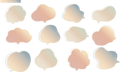ラフな吹き出しデザイン グラデーション くすみピンク ベクター