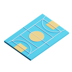 3d illustration of basketball yard isolated