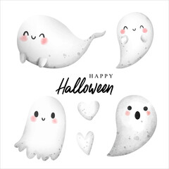 Halloween cute ghost. vector illustration