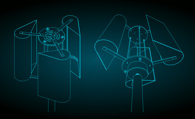 Vertical axis wind turbine power generator © blacklight_trace