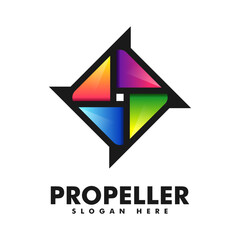Logo Illustration Propeller Gradient Colorful Style.