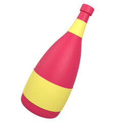 Champagne Bottle 3D Illustration