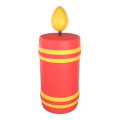 Chinese Candle 3D Illustration