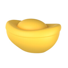 Chinese Gold Ingot 3D Illustration