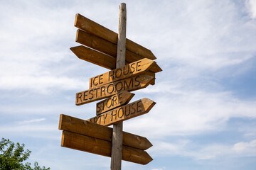 wooden sign post