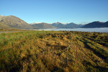 Craigieburn Valley in Early Morning with Mist, New Zealand