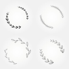 floral design frame botanical wreath illlustration