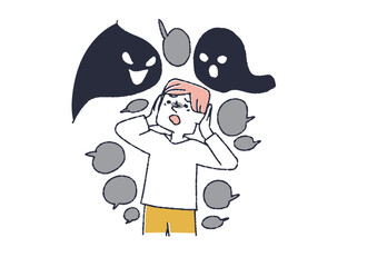 幻聴や幻覚が見えたり聞こえたりする男性　精神衛生面に不安を抱える人々