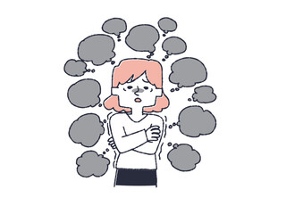 心配ごとや妄想が止められない女性　精神衛生面に不安を抱える人々