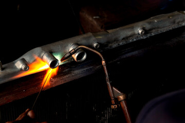 Fototapeta na wymiar flame of welding steel