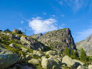 Mountain landscape. Ergaki Nature Park in the mountains of Siberia. Western Sayan