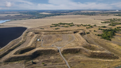 Top view of an old fortification in the Kharkiv region 