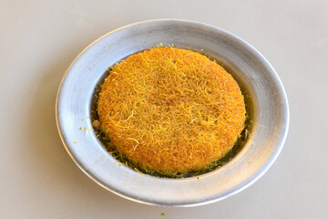Turkish Dessert Sobiyet  Baklava, mussels baklava and classic baklava with Pistachio . Cevizli, Fistikli Baklava, top view.