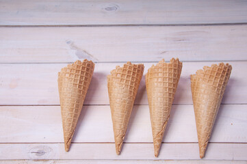 ice cream cone on the table