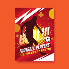 Football players silhouettes vector illustration.
