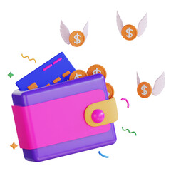 3d finance wallet icon illustration