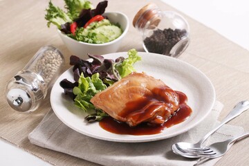 Modern Style grilled Chiken steak with vegetables