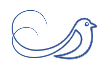 The symbol of blue stylized bird.