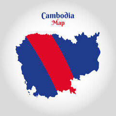 Obraz premium Vector Map of Cambodia Illustration