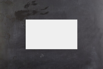 Blank Business Card Mockup on Chalkboard Background with Path