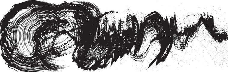 波　波しぶき　手書き　毛筆イラスト