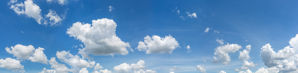 Beautiful blue sky with cloud.Panorama  cloudscape for summer season. - obrazy, fototapety, plakaty