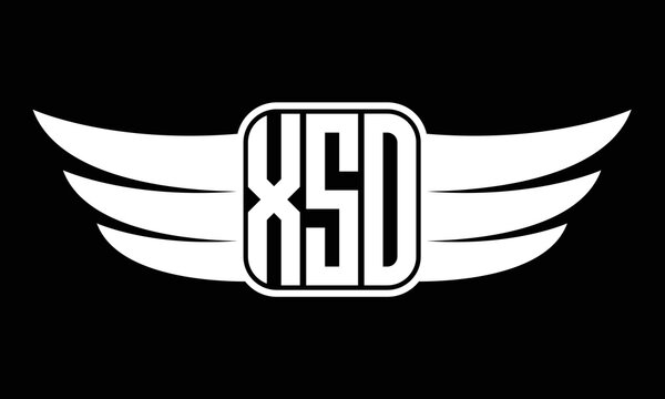 XSO three letter Wing logo design. flying Vector template