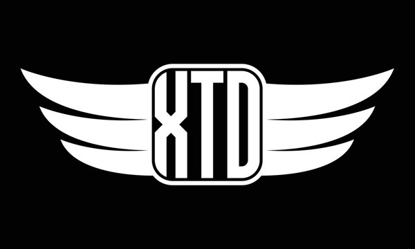 XTO three letter Wing logo design. flying Vector template