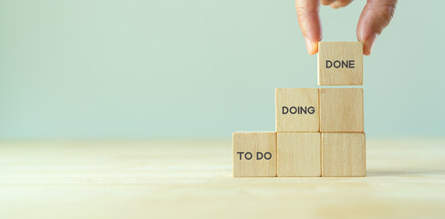 Work tracking concept  TO DO, DOING, DONE. Kanban board tools for effective team management. Agile project management tool to help visualize work, limit work-in-progress, and maximize efficiency. © Parradee