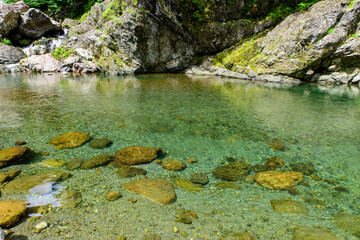 徳島県那賀町の坂州木頭川、清流