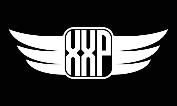 XXP three letter Wing logo design. flying Vector template