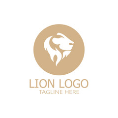 Lion King  logo vector illustration design.gold  lion king head sign concept isolated black background