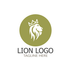 Lion King  logo vector illustration design.gold  lion king head sign concept isolated black background