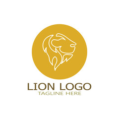 Lion King  logo vector illustration design.gold  lion king head sign concept isolated black background