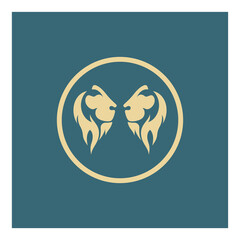 Lion King  logo vector illustration design.gold  lion king head sign concept isolated black background