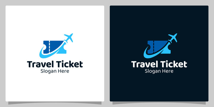 Travel Deal vector illustration logo design. Travel Agency logo, Travel Ticket and Travel Business Symbol. Premium vector