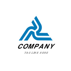 minimalist company logo with triangle shape concept