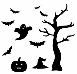 set of halloween elements