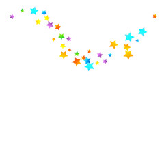 Rainbow Festive Confetti. Carnival Star Falling.